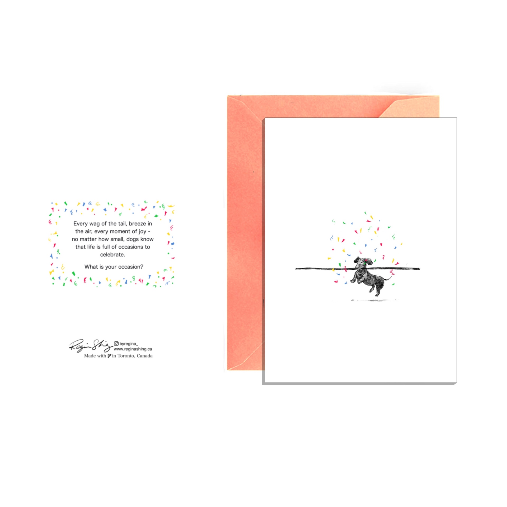 Dachshund Confetti Card